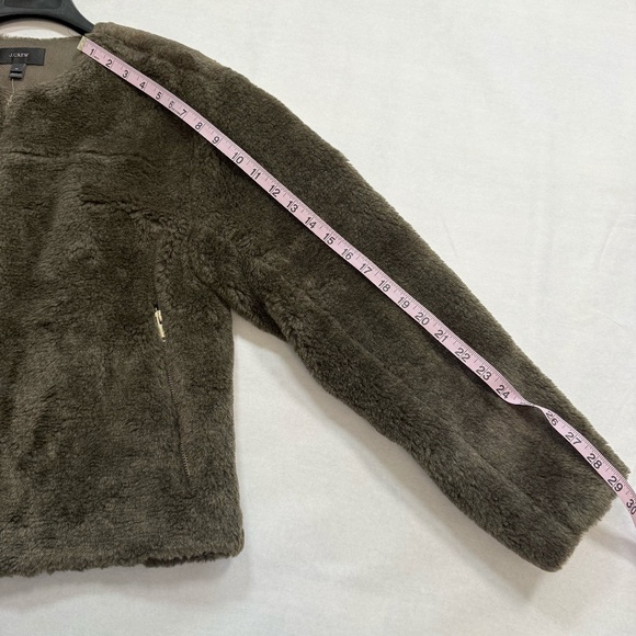 J. Crew | Plush Fleece Teddy Winter Coat Heather Olive, medium ***NEW with tags - Picture 7 of 12